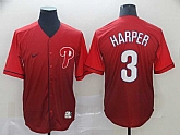 Phillies 3 Bryce Harper Red Drift Fashion Jersey,baseball caps,new era cap wholesale,wholesale hats